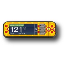 STICKER BAYER CONTOUR® NEXT USB / MODELO Corazones amarillos y rojos [120_5]