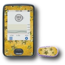 PACK STICKERS DEXCOM® G6 / MODÈLE  Étoiles d'or [10_7]