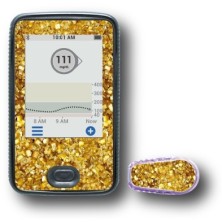 PACK STICKERS DEXCOM® G6 / MODEL Gold glitter [34_7]