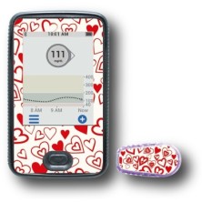 PACK STICKERS DEXCOM® G6 / MODEL Red hearts [40_7]