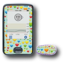 PACK STICKERS DEXCOM® G6 / MODEL Colored hearts [56_7]