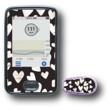 PACK STICKERS DEXCOM® G6 / MODEL Silver hearts [114_7]