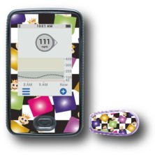 PACK STICKERS DEXCOM® G6 / MODELO Quadro de xadrez de cores [135_7]