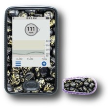 PACK STICKERS DEXCOM® G6 / MODEL Gold and black stones [146_7]