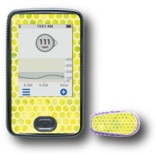 PACK STICKERS DEXCOM® G6 / MODÈLE  Queue de sirène jaune [177_7]