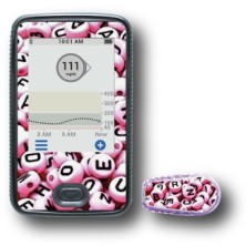 PACK STICKERS DEXCOM® G6 / MODEL Pink alphabet [199_7]