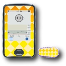 PACK STICKERS DEXCOM® G6 / MODÈLE  Rhombus jaune et orange [215_7]