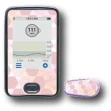 PACK STICKERS DEXCOM® G6 / MODÈLE  Hexagones roses [220_7]