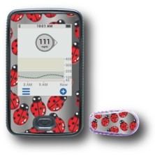 PACK STICKERS DEXCOM® G6 / MODEL Silver ladybugs [221_7]