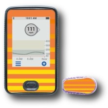 PACK STICKERS DEXCOM® G6 / MODELL Orangefarbene Streifen [223_7]