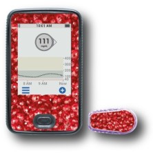 PACK STICKERS DEXCOM® G6 / MODÈLE  Cailloux rouges [258_7]