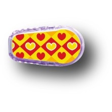 STICKER DEXCOM® G6 / MODEL Yellow and red hearts [120_8]
