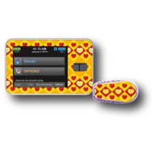 PACK STICKERS TANDEM + DEXCOM® G6 / MODEL Yellow and red hearts [120_9]