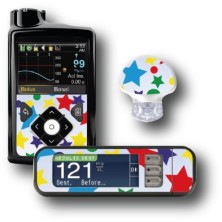PACK STICKERS MEDTRONIC + GUARDIAN + BAYER CONTOUR® NEXT USB / MODEL Colored stars [7_12]