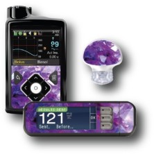 PACK STICKERS MEDTRONIC + GUARDIAN + BAYER CONTOUR® NEXT USB / MODELL Violet Stone [22_12]