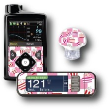 PACK STICKERS MEDTRONIC + GUARDIAN + BAYER CONTOUR® NEXT USB / MODEL Pink ice cream [25_12]