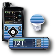 PACK STICKERS MEDTRONIC + GUARDIAN + BAYER CONTOUR® NEXT USB / MODEL Blue stripes [28_12]
