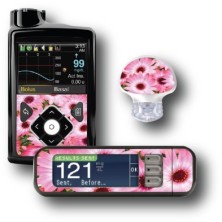PACK STICKERS MEDTRONIC + GUARDIAN + BAYER CONTOUR® NEXT USB / MODELL Margaritas Rosas [39_12]