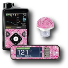 PACK STICKERS MEDTRONIC + GUARDIAN + BAYER CONTOUR® NEXT USB / MODEL Pink siren tail [66_12]