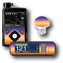 PACK STICKERS MEDTRONIC + GUARDIAN + BAYER CONTOUR® NEXT USB / MODEL Purple orange flash [70_12]