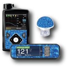 PACK STICKERS MEDTRONIC + GUARDIAN + BAYER CONTOUR® NEXT USB / MODÈLE  Bulles bleues [77_12]