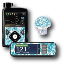 PACK STICKERS MEDTRONIC + GUARDIAN + BAYER CONTOUR® NEXT USB / MODÈLE  Boules douces bleues [97_12]