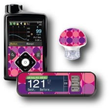 PACK STICKERS MEDTRONIC + GUARDIAN + BAYER CONTOUR® NEXT USB / MODELL Rosa Kreise [104_12]