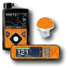 PACK STICKERS MEDTRONIC + GUARDIAN + BAYER CONTOUR® NEXT USB / MODELO Burbujas naranjas [125_12]