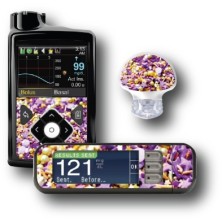 PACK STICKERS MEDTRONIC + GUARDIAN + BAYER CONTOUR® NEXT USB / MODELLO Palline dolci viola [128_12]