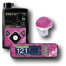 PACK STICKERS MEDTRONIC + GUARDIAN + BAYER CONTOUR® NEXT USB / MODELLO Serpente rosa [142_12]