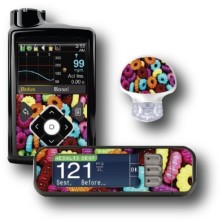 PACK STICKERS MEDTRONIC + GUARDIAN + BAYER CONTOUR® NEXT USB / MODEL Colored donuts [144_12]
