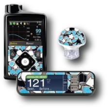 PACK STICKERS MEDTRONIC + GUARDIAN + BAYER CONTOUR® NEXT USB / MODELL Blaues Mosaik [148_12]