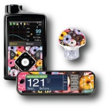 PACK STICKERS MEDTRONIC + GUARDIAN + BAYER CONTOUR® NEXT USB / MODELL Farbige Donuts [151_12]