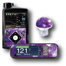 PACK STICKERS MEDTRONIC + GUARDIAN + BAYER CONTOUR® NEXT USB / MODEL Purple pyramids [163_12]