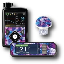 PACK STICKERS MEDTRONIC + GUARDIAN + BAYER CONTOUR® NEXT USB / MODÈLE  Boules violettes [167_12]