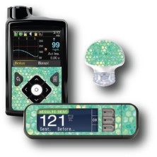 PACK STICKERS MEDTRONIC + GUARDIAN + BAYER CONTOUR® NEXT USB / MODEL Green siren tail [176_12]
