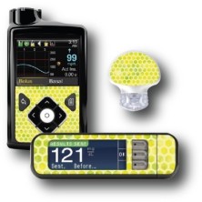 PACK STICKERS MEDTRONIC + GUARDIAN + BAYER CONTOUR® NEXT USB / MODEL Yellow siren tail [177_12]