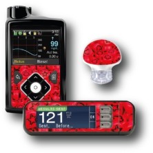 PACK STICKERS MEDTRONIC + GUARDIAN + BAYER CONTOUR® NEXT USB / MODELLO Lune e stelle rosse [181_12]