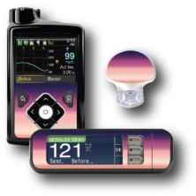 PACK STICKERS MEDTRONIC + GUARDIAN + BAYER CONTOUR® NEXT USB / MODELO Destello rosa y morado [189_12]