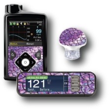 PACK STICKERS MEDTRONIC + GUARDIAN + BAYER CONTOUR® NEXT USB / MODEL Purple snake [203_12]