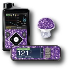 PACK STICKERS MEDTRONIC + GUARDIAN + BAYER CONTOUR® NEXT USB / MODÈLE  Pierres violettes [206_12]