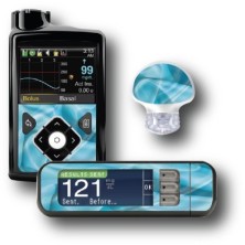 PACK STICKERS MEDTRONIC + GUARDIAN + BAYER CONTOUR® NEXT USB / MODEL Clear blue fabric [210_12]