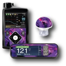 PACK STICKERS MEDTRONIC + GUARDIAN + BAYER CONTOUR® NEXT USB / MODEL Electric purple abstract [214_12]