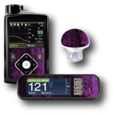PACK STICKERS MEDTRONIC + GUARDIAN + BAYER CONTOUR® NEXT USB / MODELLO Stone Purple Abstract [225_12]