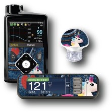 PACK STICKERS MEDTRONIC + GUARDIAN + BAYER CONTOUR® NEXT USB / MODELL Baquero Unicorn [228_12]