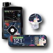 PACK STICKERS MEDTRONIC + GUARDIAN + BAYER CONTOUR® NEXT USB / MODELO Unicornio baquero [228_12]