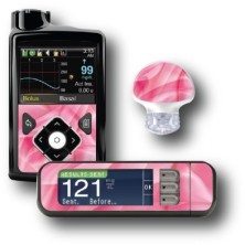 PACK STICKERS MEDTRONIC + GUARDIAN + BAYER CONTOUR® NEXT USB / MODELL Rosa Stoff [231_12]