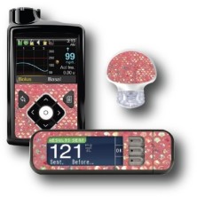 PACK STICKERS MEDTRONIC + GUARDIAN + BAYER CONTOUR® NEXT USB / MODELL Pink Sirene Schwanz [236_12]