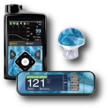 PACK STICKERS MEDTRONIC + GUARDIAN + BAYER CONTOUR® NEXT USB / MODELLO Tessuto blu [249_12]