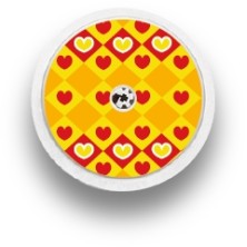 STICKER FREESTYLE LIBRE® 2 / MODEL  Yellow and red hearts [120_1]